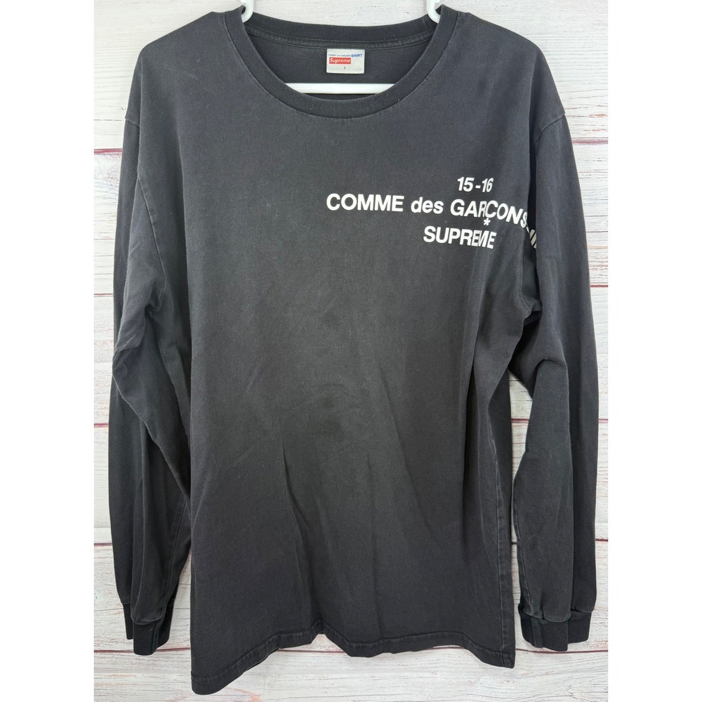Supreme Comme des Garcons SHIRT Long Sleeve Tee Black FW15-16 Mens Large CDG